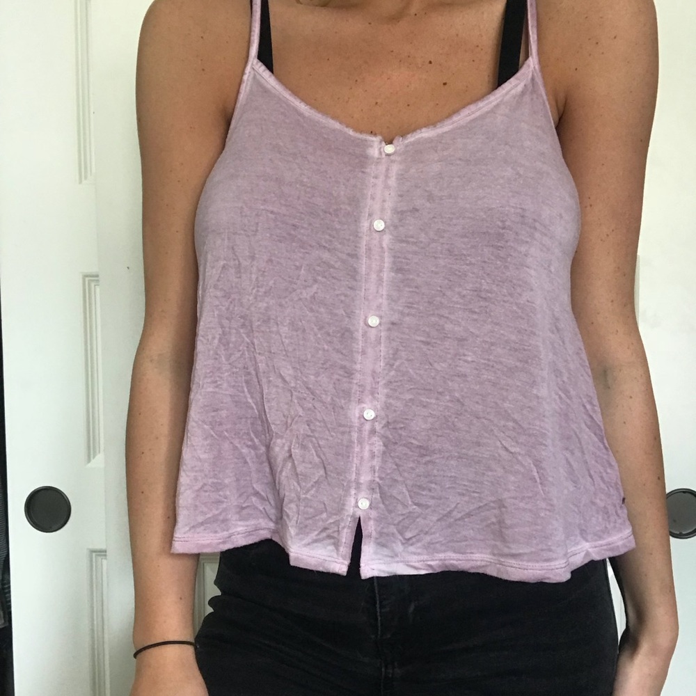 Purple Buttoned Tank - S